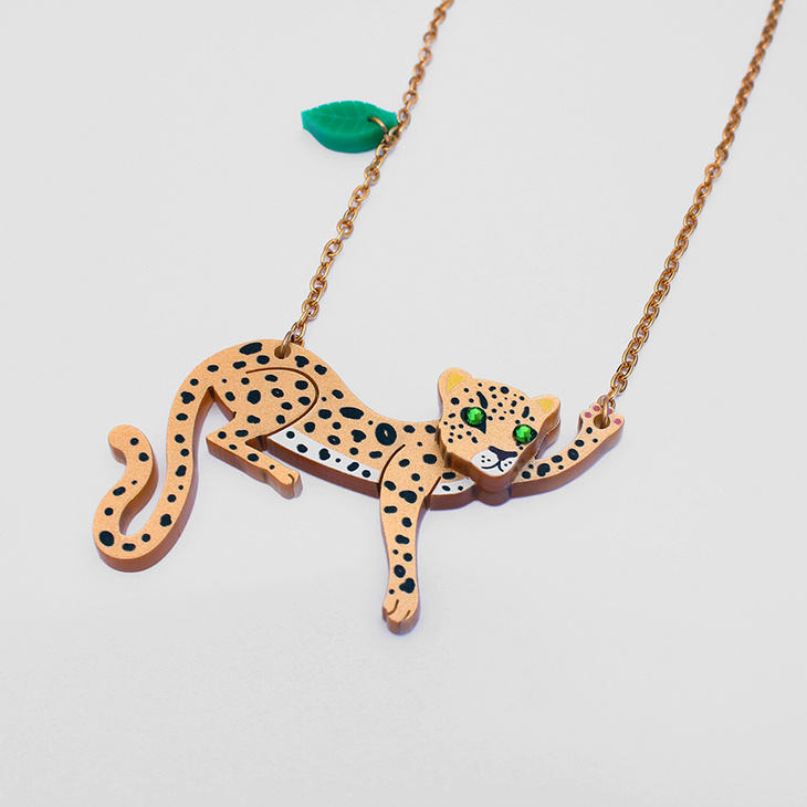 Leopard Pendant Necklace | Little Moose | Playful Jewellery Handmade with Love &amp; Lasers in the UK