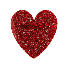 Glitter Red Heart Brooch