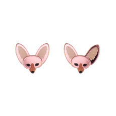 Fennec Fox Stud Earrings - Rose Gold