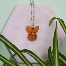 Fennec Fox Charm Necklace - Orange