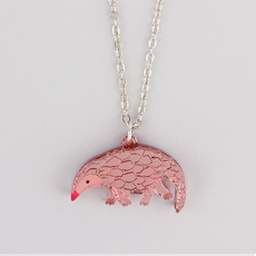 Pangolin Charm Necklace - Rose Gold